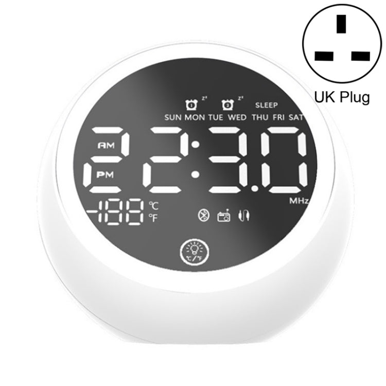 Altifalante Bluetooth Multifuncional X10 com Luz Noturna LED, Despertador, Suporte para Cartão TF, AUX e Rádio FM, Ficha US, Ficha EU, Ficha UK