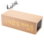 Relógio de Madeira Altifalante Bluetooth, Qualidade de Áudio Bluetooth, Altifalante de Humidade com Carregamento Madeira Preta, Altifalante de Humidade com Carregamento Tronco