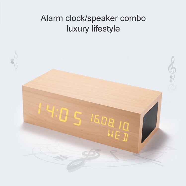 Relógio de Madeira Altifalante Bluetooth, Qualidade de Áudio Bluetooth, Altifalante de Humidade com Carregamento Madeira Preta, Altifalante de Humidade com Carregamento Tronco