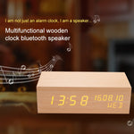 Relógio de Madeira Altifalante Bluetooth, Qualidade de Áudio Bluetooth, Altifalante de Humidade com Carregamento Madeira Preta, Altifalante de Humidade com Carregamento Tronco