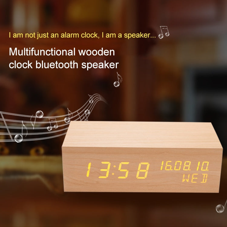 Relógio de Madeira Altifalante Bluetooth, Qualidade de Áudio Bluetooth, Altifalante de Humidade com Carregamento Madeira Preta, Altifalante de Humidade com Carregamento Tronco