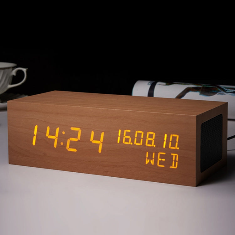 Relógio de Madeira Altifalante Bluetooth, Qualidade de Áudio Bluetooth, Altifalante de Humidade com Carregamento Madeira Preta, Altifalante de Humidade com Carregamento Tronco