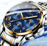 FNGEEN 4006 Men Automatic Mechanical Watch Waterproof Quartz Watch, Gold Blue Surface, Gold Black Surface, Gold White Surface, White Steel White Surface, White Steel Black Surface, White Steel Blue Surface, Black Steel Black Surface