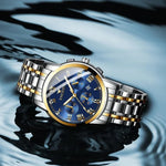 FNGEEN 4006 Men Automatic Mechanical Watch Waterproof Quartz Watch, Gold Blue Surface, Gold Black Surface, Gold White Surface, White Steel White Surface, White Steel Black Surface, White Steel Blue Surface, Black Steel Black Surface