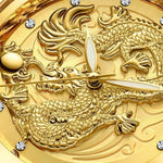 FNGEEN S666 Waterproof Luminous Non-Mechanical Watch Quartz Ultra-Thin Dragon Or Phoenix Pattern Couple Watch, Full Gold Gold Surface, Full Gold Black Surface, FullGold White Surface, Between Gold Gold Surface, Between Gold Black Surface