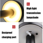 Candeeiro de mesa LED impermeável USB BC965 para proteção ocular de estudante, candeeiro de cabeceira para bar, preto, branco, padrão mármore tinta