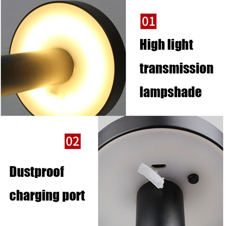 Candeeiro de mesa LED impermeável USB BC965 para proteção ocular de estudante, candeeiro de cabeceira para bar, preto, branco, padrão mármore tinta