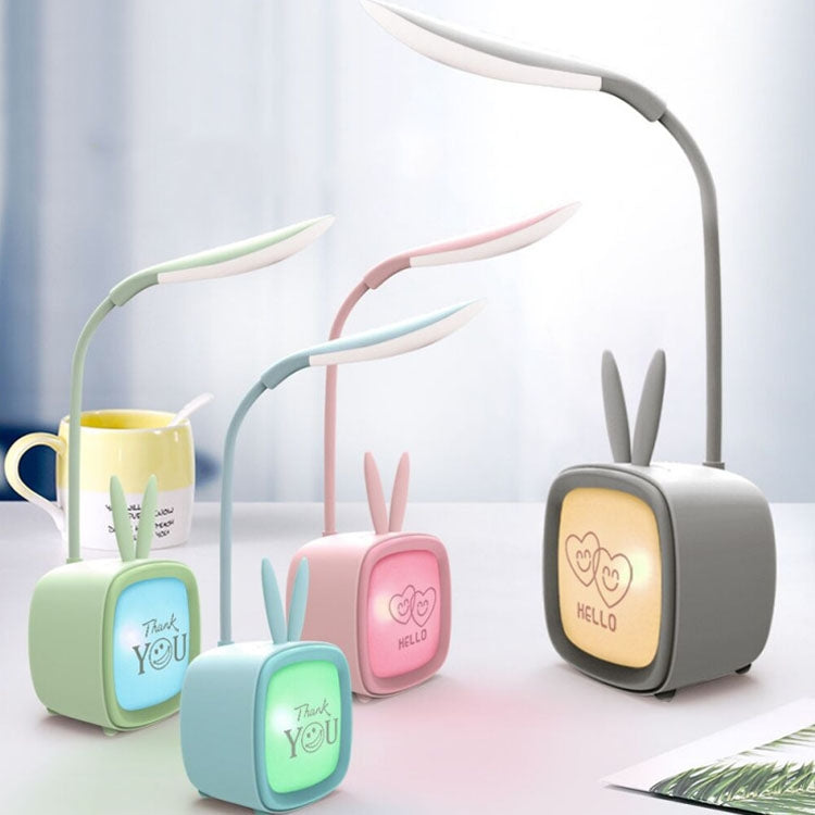 2 Peças Candeeiro de Mesa USB para Animais de Estimação Fofo, LED de Proteção para os Olhos e Economia de Energia, Luz Noturna para Quarto ou Dormitório, Entrega de Cor Aleatória, Coelho, Urso Fofo, Cervo, Archie