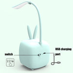2 Peças Candeeiro de Mesa USB para Animais de Estimação Fofo, LED de Proteção para os Olhos e Economia de Energia, Luz Noturna para Quarto ou Dormitório, Entrega de Cor Aleatória, Coelho, Urso Fofo, Cervo, Archie