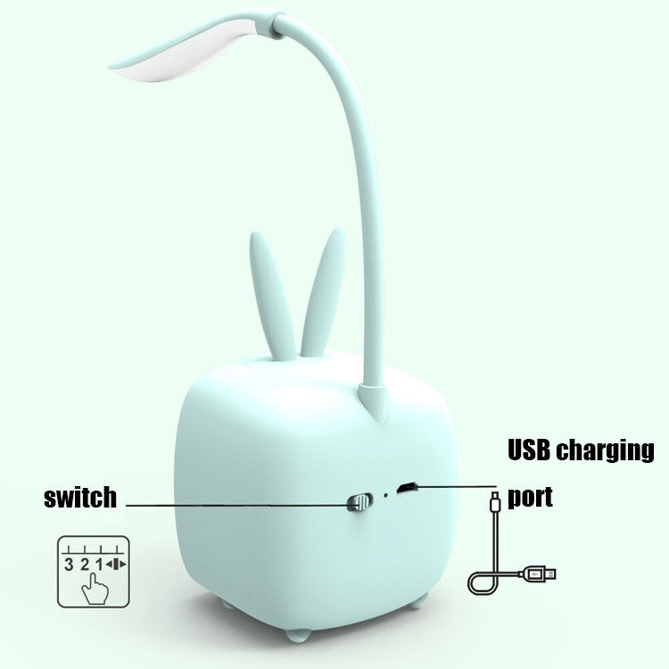 2 Peças Candeeiro de Mesa USB para Animais de Estimação Fofo, LED de Proteção para os Olhos e Economia de Energia, Luz Noturna para Quarto ou Dormitório, Entrega de Cor Aleatória, Coelho, Urso Fofo, Cervo, Archie