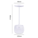 Lâmpada de Secretária Deli 4326 com Anel Ajustável de Três Velocidades e Carregamento USB com Suporte para Canetas