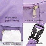 Saco multifuncional para pendurar no carrinho, saco para biberão e garrafa de água, roxo, cinzento claro, verde