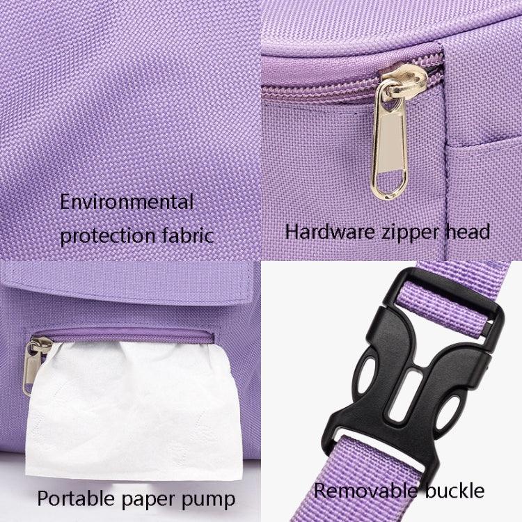 Saco multifuncional para pendurar no carrinho, saco para biberão e garrafa de água, roxo, cinzento claro, verde