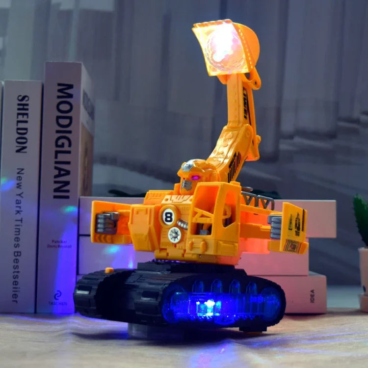 Brinquedo Elétrico de Escavadora com Luz e Música para Crianças, Estilo:, Veículo de Engenharia