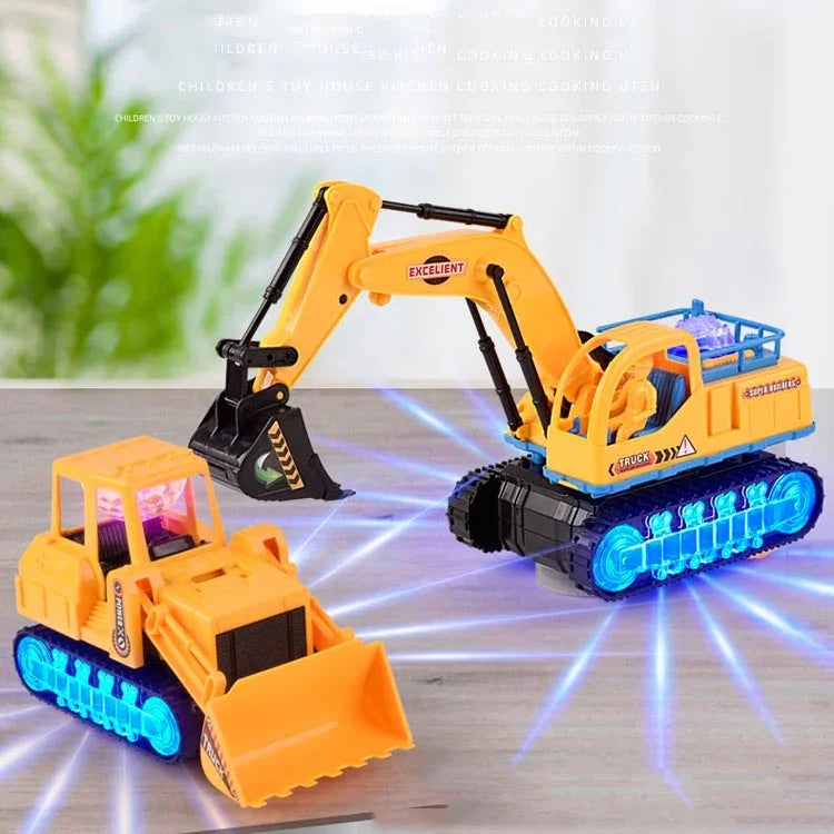 Brinquedo Elétrico de Escavadora com Luz e Música para Crianças, Estilo:, Veículo de Engenharia