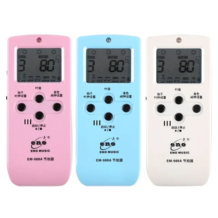 Metrónomo Vocal Electrónico Recarrregável ENO EM-988A para Piano/Guitarra/Bateria/Guzheng/Violino, EM-988A (Rosa)