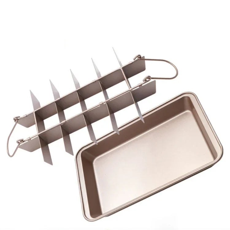 Forma Quadrada para Bolo Brownie, Forma de Pão com Fundo Grosso e Sólido Antiaderente para Cozer