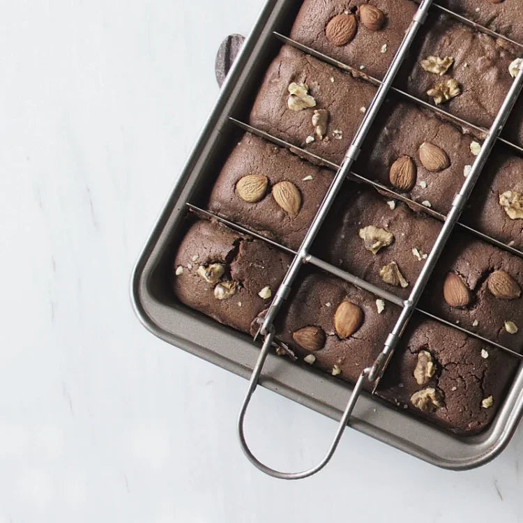 Forma Quadrada para Bolo Brownie, Forma de Pão com Fundo Grosso e Sólido Antiaderente para Cozer