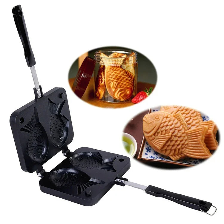 Forma para Waffles em Forma de Peixe, Forma para Bolo de Dourada, Ferramentas Domésticas, Forma para Waffles em Forma de Peixe