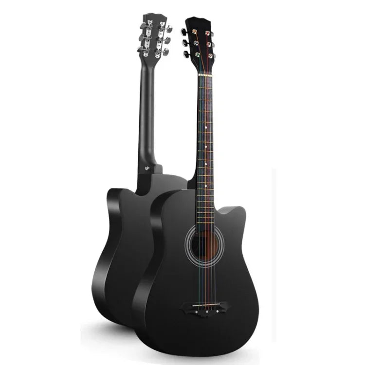 Guitarra Acústica Folk para Iniciantes, Instrumento de Cordas para Treino e Ensino, 41 Polegadas (Preto), 41 Polegadas (Amarelo Pôr-do-sol)