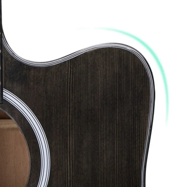 Guitarra Acústica Folk para Iniciantes, Instrumento de Cordas para Treino e Ensino, 41 Polegadas (Preto), 41 Polegadas (Amarelo Pôr-do-sol)