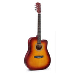 Guitarra Acústica Folk para Iniciantes, Instrumento de Cordas para Treino e Ensino, 41 Polegadas (Preto), 41 Polegadas (Amarelo Pôr-do-sol)