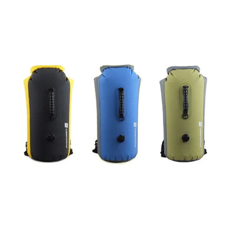 LUCKSTONE Mochila Impermeável para Rafting e Exploração de Rios ao Ar Livre 60L, Bolsa de Ombro Inflável, Bolsa Tote Balde, 60L
