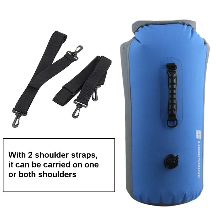 LUCKSTONE Mochila Impermeável para Rafting e Exploração de Rios ao Ar Livre 60L, Bolsa de Ombro Inflável, Bolsa Tote Balde, 60L