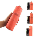 Saco-Cama Isolante Térmico Refletor de Calor para Caminhadas e Camping ao Ar Livre, Manta de Emergência, Envelope Duplo 200cm x 145cm, Saco-Múmia 210cm x 83cm, Envelope Simples 200 x 72cm (Cinza Prateado)