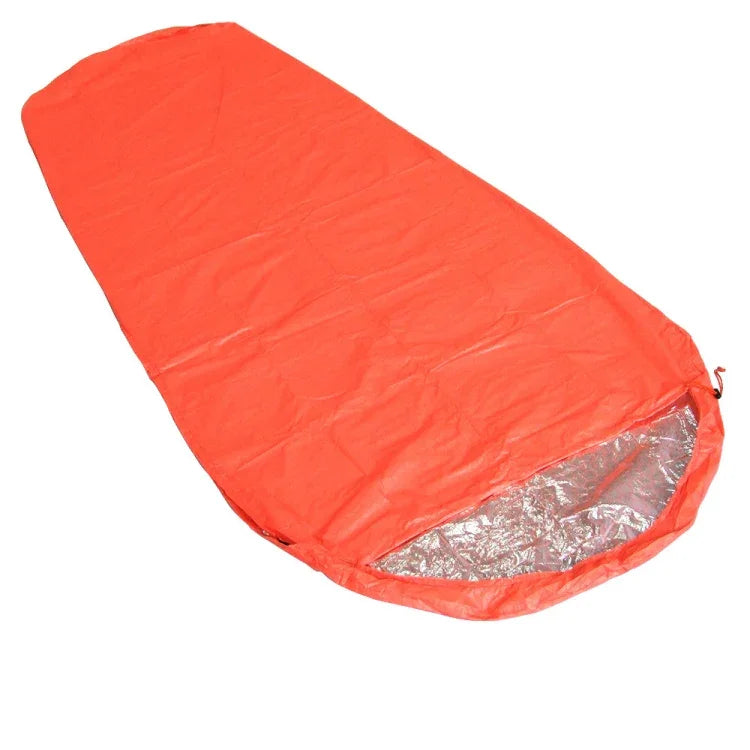 Saco-Cama Isolante Térmico Refletor de Calor para Caminhadas e Camping ao Ar Livre, Manta de Emergência, Envelope Duplo 200cm x 145cm, Saco-Múmia 210cm x 83cm, Envelope Simples 200 x 72cm (Cinza Prateado)