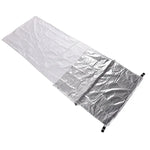 Saco-Cama Isolante Térmico Refletor de Calor para Caminhadas e Camping ao Ar Livre, Manta de Emergência, Envelope Duplo 200cm x 145cm, Saco-Múmia 210cm x 83cm, Envelope Simples 200 x 72cm (Cinza Prateado)