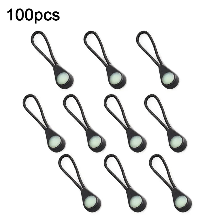 100 Peças de Puxadores de Fecho para Mochila de Montanhismo e Camping Acessórios Luminosos Anti-Perda ao Ar Livre Cordão Auto-Luminoso