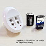 Bateria Recarregável Lítio 9V 6F22 Carregador de Baterias de Lítio 9V, Plugue US, Plugue EU