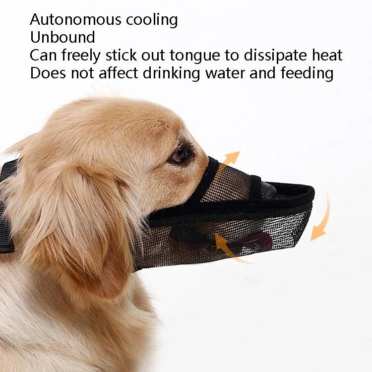 Máscara para Boca de Cão Anti-Mordida Máscara de Malha para Cães Médios e Grandes Máscara Antideslizante, XXS, XS, S, M, L, XL