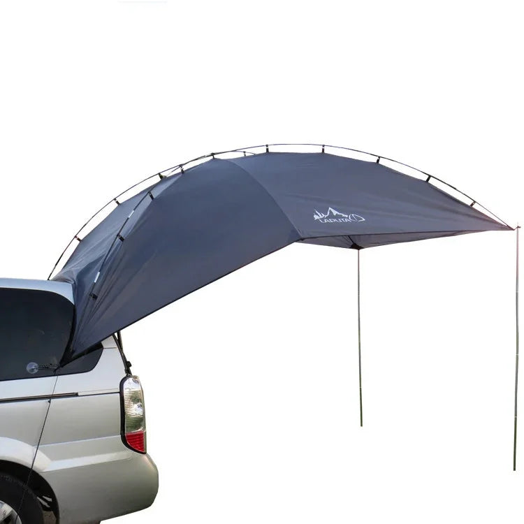 LADUTA Tenda Lateral para Carro de Camping e Churrasco em Viagens de Carro ao Ar Livre, Extensão de Cauda de Carro, Cinzento Azul, Prateado Pintado