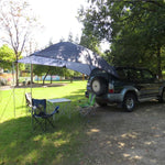 LADUTA Tenda Lateral para Carro de Camping e Churrasco em Viagens de Carro ao Ar Livre, Extensão de Cauda de Carro, Cinzento Azul, Prateado Pintado