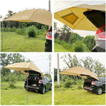 LADUTA Tenda Lateral para Carro de Camping e Churrasco em Viagens de Carro ao Ar Livre, Extensão de Cauda de Carro, Cinzento Azul, Prateado Pintado