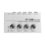 Misturador de Áudio Mini Karaoke 4 Canais, Amplificador de Mistura de Som para Microfone Mono para KTV Familiar