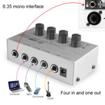 Misturador de Áudio Mini Karaoke 4 Canais, Amplificador de Mistura de Som para Microfone Mono para KTV Familiar