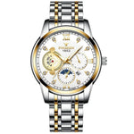 FNGEEN 2166 Men Three-eye Hollow Quartz Watch Student Sports Electronic Watch, Black Steel Black Surface Gold Nails, Between Gold Black Surface, Between Gold Blue Surface, Between Gold White Surface, White Steel White Surface, White Steel Blue Surface