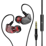 Auricular In-Ear com Bass para Telemóvel, Jogos e Desporto, Com Fios, Preto, Prateado