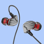 Auricular In-Ear com Bass para Telemóvel, Jogos e Desporto, Com Fios, Preto, Prateado