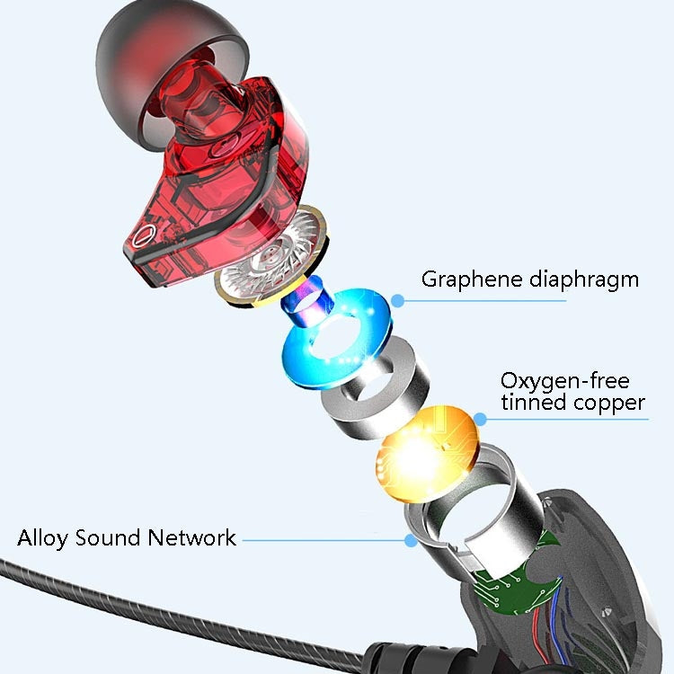 Auricular In-Ear com Bass para Telemóvel, Jogos e Desporto, Com Fios, Preto, Prateado