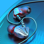 Auricular In-Ear com Bass para Telemóvel, Jogos e Desporto, Com Fios, Preto, Prateado