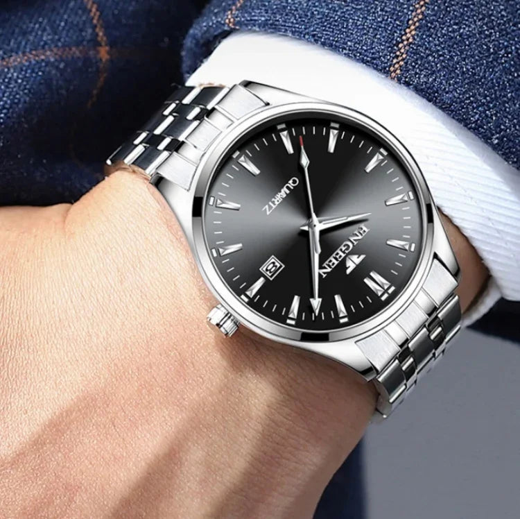 FNGEEN 2111 Relógio Masculino Simples de Quartzo Luminoso com Calendário