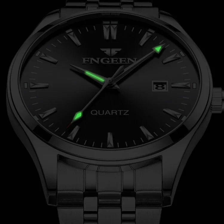 FNGEEN 2111 Relógio Masculino Simples de Quartzo Luminoso com Calendário