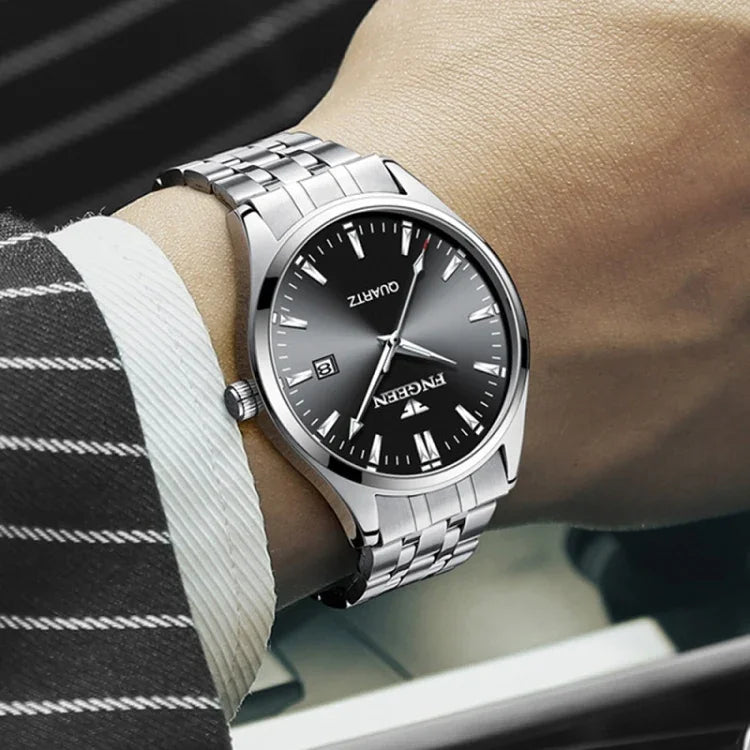 FNGEEN 2111 Relógio Masculino Simples de Quartzo Luminoso com Calendário