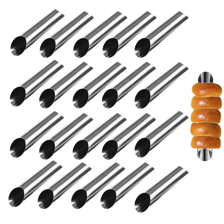 20 PCS Molde para Croissant em Tubo Espiral Dupla Cabeça em Aço Inoxidável, Antiaderente, Ferramenta para Croissant