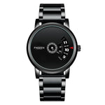 FNGEEN S230 Relógio Masculino de Quartzo Sem Ponteiros, Superfície Preta em Aço Preto, Superfície Preta em Aço Branco, Superfície Branca em Aço Branco, Malha Preta em Aço Preto, Malha Branca em Aço Branco, Malha Branca em Aço Preto