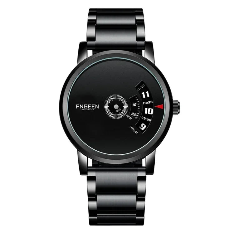 FNGEEN S230 Relógio Masculino de Quartzo Sem Ponteiros, Superfície Preta em Aço Preto, Superfície Preta em Aço Branco, Superfície Branca em Aço Branco, Malha Preta em Aço Preto, Malha Branca em Aço Branco, Malha Branca em Aço Preto